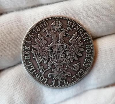 1 zlatník 1890, mincovna Vídeň, FJI