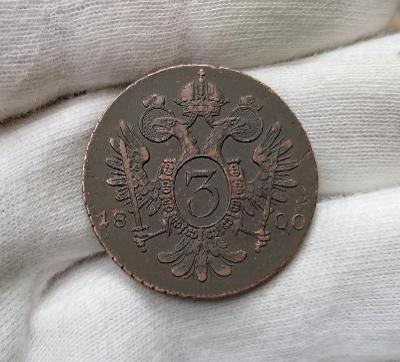 3 krejcar 1800 G, mincovna Velká Baňa, František II. (1792-1835)