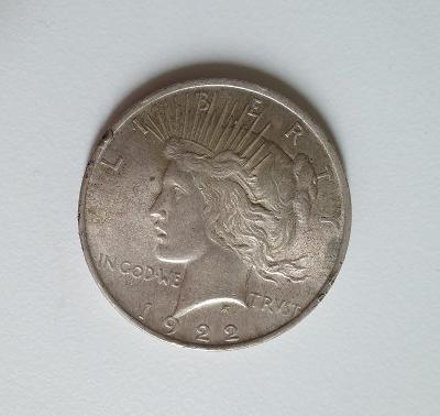 Peace Dollar , 1922 , stříbrná mince.