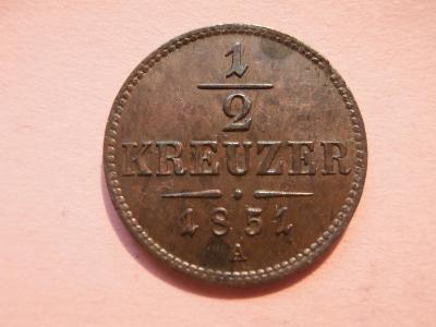 1/2 Krejcar 1851 A ,   TOP STAV 