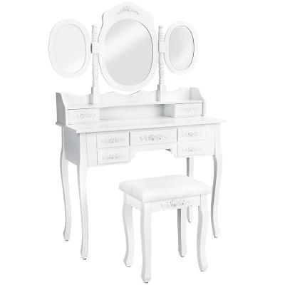 tectake 402074 kosmetický toaletní stolek barok zrcadla a stolička - b