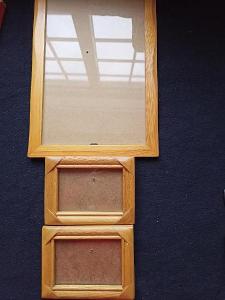 Sada dřevěných rámečků se sklem/3 ks...(13752)