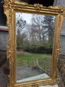 Starožitné zrcadlo ve zlaceném,rámu, další foto v odkazu v po.(13835N)
