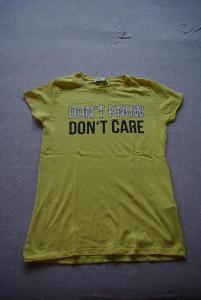 Dívčí žluté tričko s nápisem a krátkým rukávem