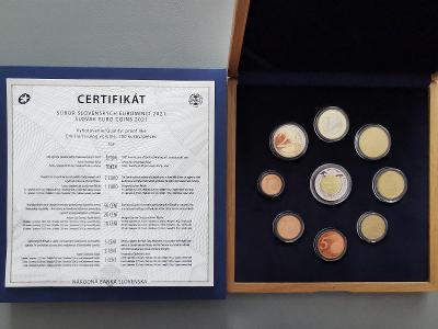 Sada mincí SR 2021 Proof dřevo "100. výr. ražby čs. minci", jen 700 ks