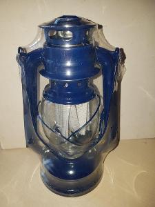 Lampa petrolejová 24 cm modrá