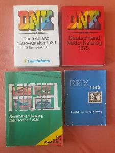 Čtyři německé katalogy známek, Michel, DNK, 1963/79/80/89