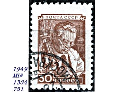 SSSR 1948,   vědec s mikroskopem