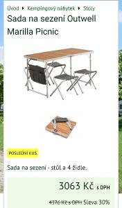 Camping set stůl+4 židle 