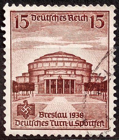 DEUTSCHES REICH: MiNr.668 Centennial Hall, Breslau 15pf 1938