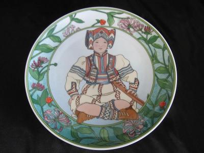 Závěsný dekorativní talíř deti kroj průměr 19 cm Unicef Villeroy Boch