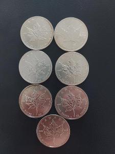 7x Stribrna investicni mince Maple Leaf 1OZ