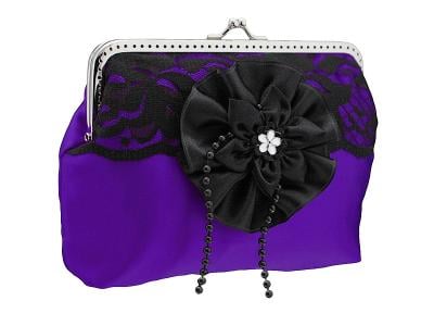 Dámská společenská kabelka saténová s krajkou romantická handmade 