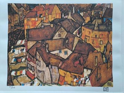 Egon Schiele - Český Krumlov - unikátní litografie