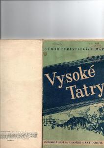 Mapa Vysoké Tatry, 1:75 000, 1957, 100x87 cm, skládaná