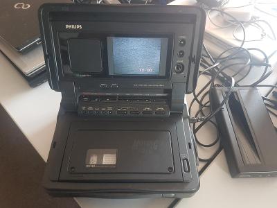 Philips PVR200 - přenosný VHS videorekordér s televizí. RARITA!!