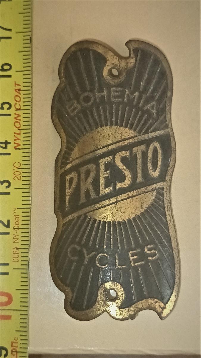 mosazný štítek PRESTO - Cyklistika