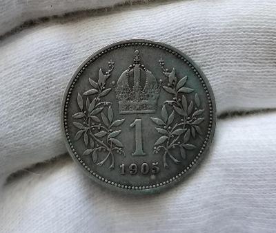 1 koruna 1905 bz, mincovna Vídeň, FJI. ( 1848 - 1916 )