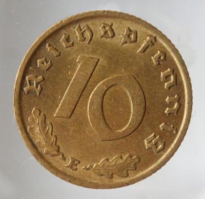 10 říšských feniků, 1938 Mincovna "E" - Muldenhütten  (t1/5)