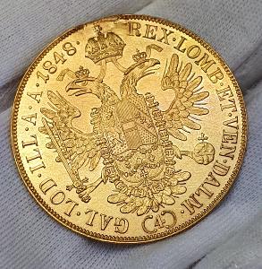 zlatá mince 4-Dukát Ferdinanda V. 1848 A kat. 120 000kč
