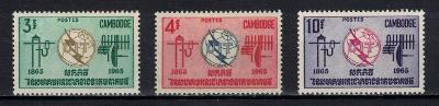 Kambodža 1965 kompletní série "Centenary of I.T.U."