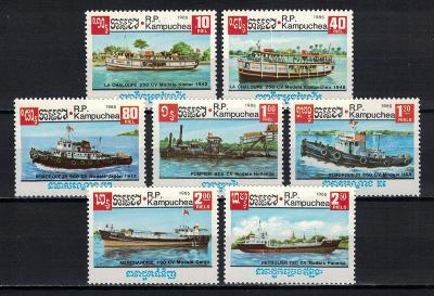 Kambodža 1985 kompletní série "Boats"