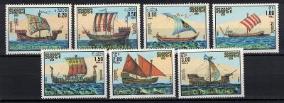 Kambodža 1986 kompletní série "Medieval Ships"
