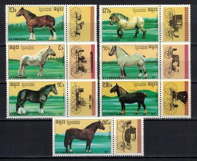 Kambodža 1989 "Horses" Michel 1055-1061