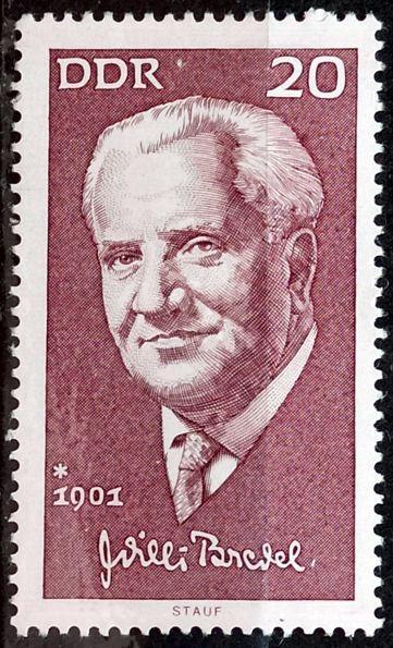 DDR: MiNr.1647 Willi Bredel 20pf, Famous People ** 1971