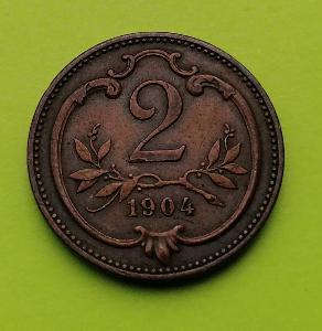 2 heller 1904, mincovna Vídeň, FJI. ( 1848 - 1916 ), lepší ročník