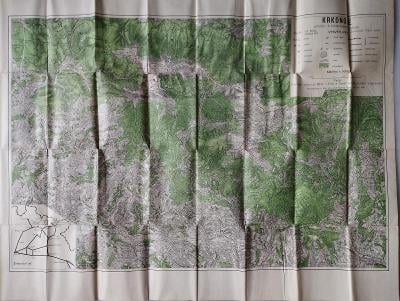 1946*starožitná turistická mapa Krkonoš*Krkonoše 