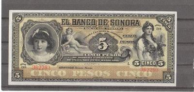 Mexiko , 5 pesos - r. 1898 - 1911 - UNC