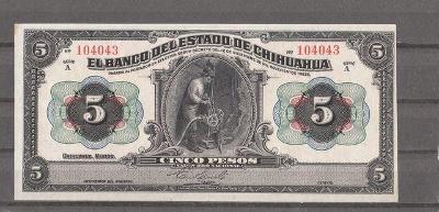 Mexiko , 5 pesos - r. 1914  - UNC