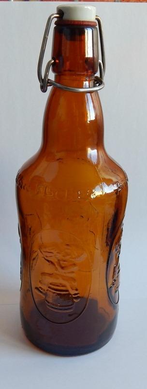 Stará sběratelská pivní láhev s porcelánovou zátkou - FISCHER