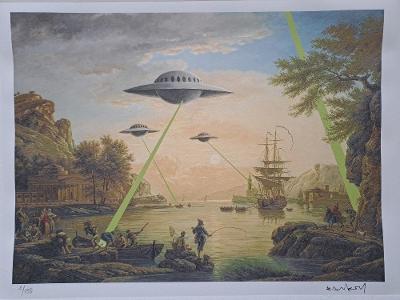 BANKSY - UFO - unikátní litografie