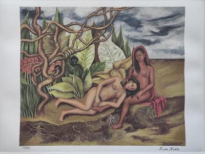 Frida Kahlo - Dva akty v lese - unikátní litografie