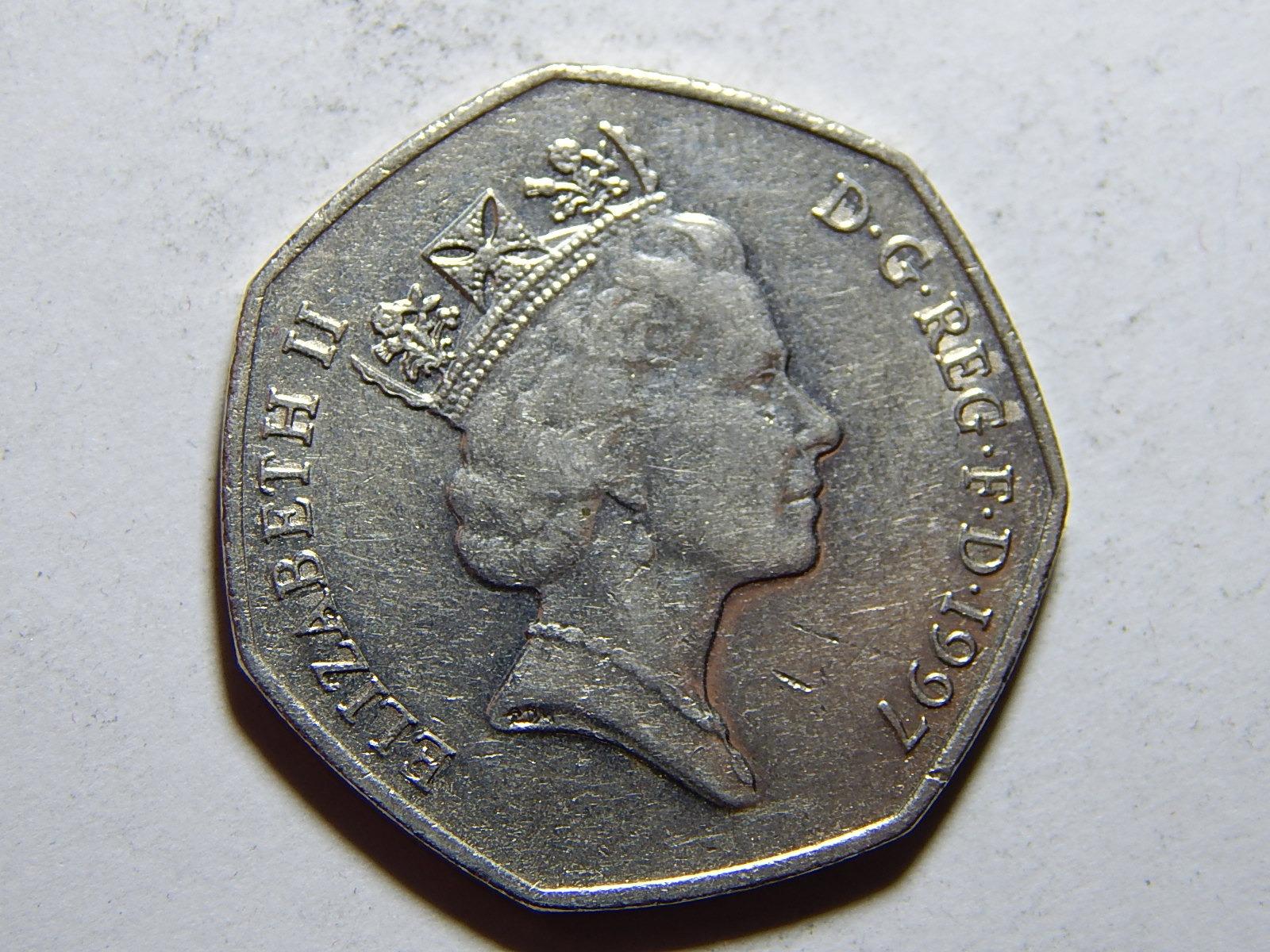 Anglicko 50 Pence 1997 XF č21810 - Numizmatika