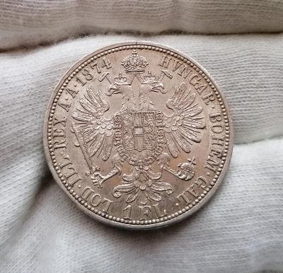 1 zlatník 1874, mincovna Vídeň, FJI