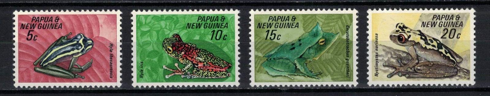 Papua Nová Guinea 1968 kompletní série "Fauna Conservation - Frogs" - Tematické známky