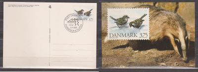 Norsko celinová pohlednice - ptáci- příležitostné razítko