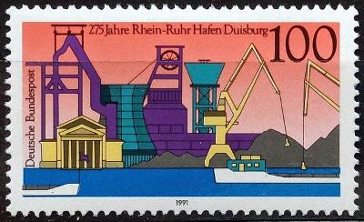 BUNDESPOST: MiNr.1558 Rhine-Ruhr Harbor, Duisburg 100pf ** 1991