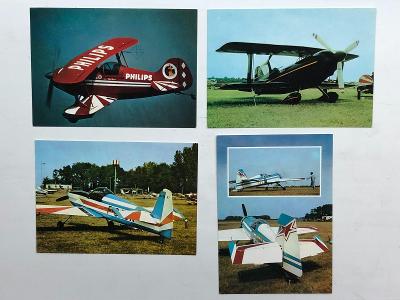 4x stará pohlednice - akrobatická letadla Weeks Solution,  CAP-21....