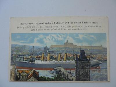 Praha-LOĎ na VLTAVĚ-reklamní pohlednice