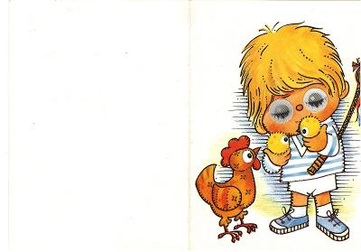 Dětská, kreslená, mrkací pohlednice – A. Fingerlandová 