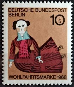 WEST BERLIN: MiNr.322 Doll (1878) 10pf+5pf, Dolls, Semi-Postal ** 1968