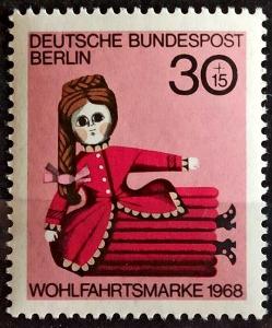 WEST BERLIN: MiNr.324 Doll (1870) 30pf+15pf Dolls Semi-Postal ** 1968