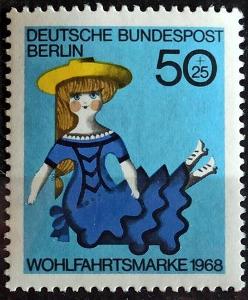 WEST BERLIN: MiNr.325 Doll (1885) 50pf+25pf Dolls Semi-Postal ** 1968