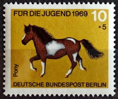 WEST BERLIN: MiNr.326 Pony 10pf+5pf, Horses, Semi-Postal ** 1969