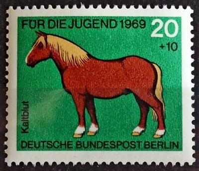 WEST BERLIN: MiNr.327 Work Horse 20pf+10pf, Horses Semi-Postal ** 1969