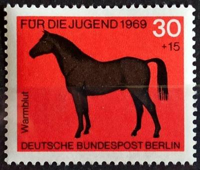 WEST BERLIN: MiNr.328 Hotblood 30pf+15pf, Horses, Semi-Postal ** 1969